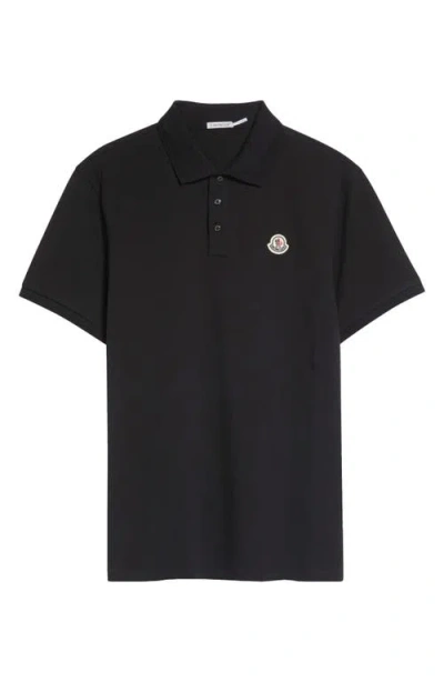 Moncler Cotton Polo In Black