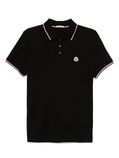 Moncler Givenchy Address Band Slim Cotton Polo Shirt In Black