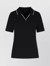 Moncler Cotton Piquet Pole With Logo Patch