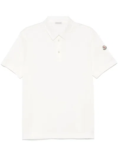 Moncler Cotton Polo Shirt In White