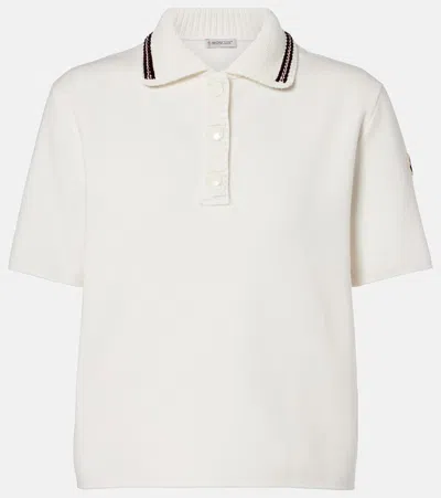 Moncler Cotton Polo Shirt In White