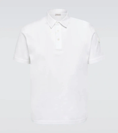 Moncler Cotton Polo Shirt In White