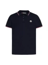 Moncler Men Tricolor-trimmed Cotton Piquet Polo Shirt Navy