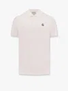 Moncler Cotton Polo Shirt With Logo On The Front In White