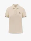 Moncler Cotton Polo Shirt With Logo Patch In White