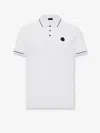 Moncler White Logo Patch Cotton Polo In White