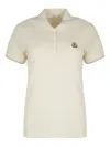 Moncler Cotton Polo Top In Neutral