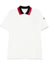 MONCLER MONCLER COTTON POLO WITH BLACK AND RED COLLAR