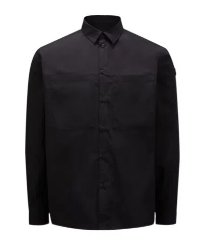 Moncler Cotton Poplin Shirt In Black