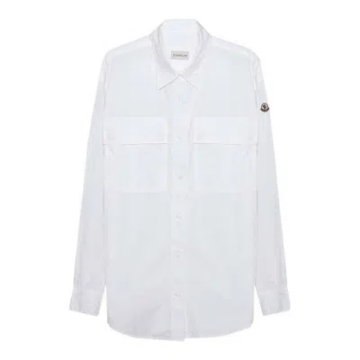 Moncler Cotton Poplin Shirt In White