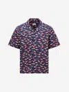 Moncler Chemise À Manches Courtes En Coton À Imprimé Requin In Animal Print