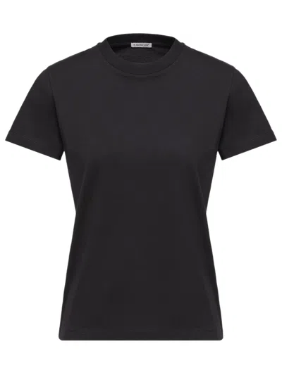 Moncler Cotton Ribbed Crewneck Short-sleeve T-shirt In Black