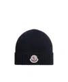 Moncler Cotton Rimless Cap In Black