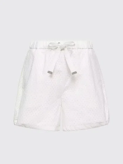 Moncler Cotton Shorts  In White