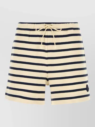 Moncler Cotton Shorts Striped Pattern Detail In Multi