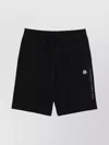 Moncler Cotton Shorts With Elastic Waistband And Pockets In Black