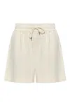 Moncler Grenoble Shorts With Logo Patch In Neutral