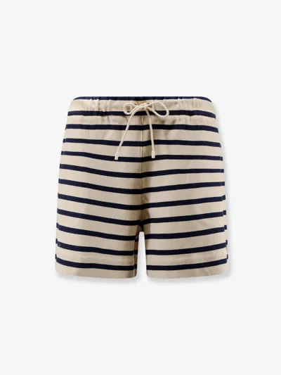 Moncler Cotton Shorts With Striped Pattern In Multi