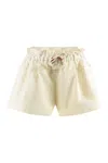 Moncler White Solid Shorts In Yellow