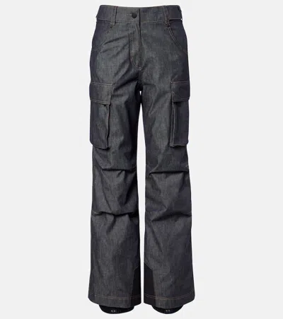 Moncler Cotton Ski Pants In Blue