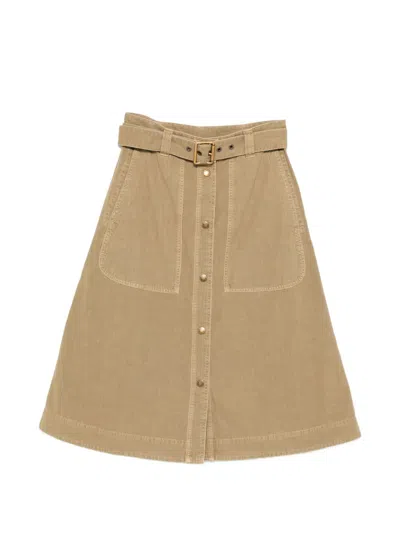 Moncler Cotton Skirt In Animal Print