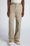 Moncler Cotton Stretch Twill Pants In Sand Beige