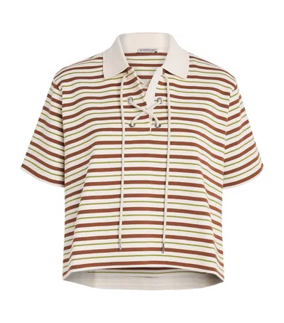 Moncler Cotton Stripe Polo Shirt In Multi