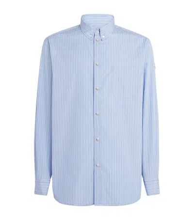 Moncler Cotton Stripe Shirt In Blue