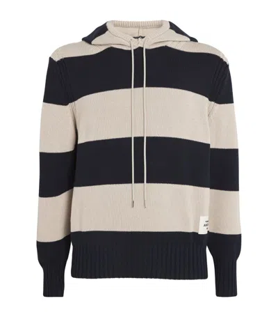 MONCLER COTTON STRIPED KNITTED HOODIE