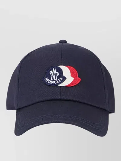 Moncler Cotton Structured Cap Curved Brim Visor In Orange