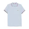 Moncler Light Blue Cotton Logo Patch Polo Shirt