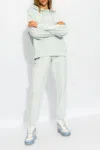 Moncler Logo Patch Cotton Fleece Sweatpants In Light Blue