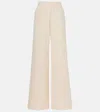 Moncler Wide Leg Cotton Track Pants In White