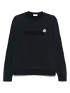 Moncler Logo Patch Cotton Sweatshirt In Black