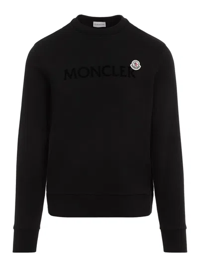 Moncler Cotton Sweatshirt In Black