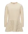 Moncler Cotton Sweatshirt Dress In Neutral