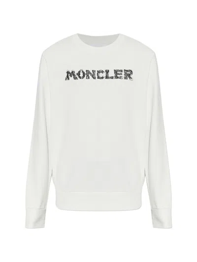 Moncler Cotton Sweatshirt For Men - Ss26 In White