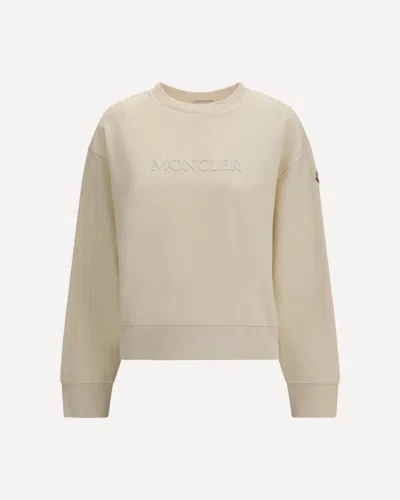 Moncler Cotton Sweatshirt In Neutral