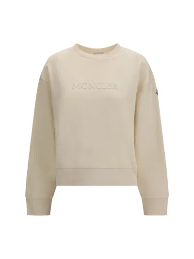 Moncler Cotton Sweatshirt In Neutral