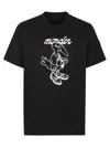 Moncler Cotton T-shirt Featuring Graphic Print In Black