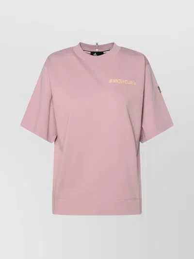 Moncler Pink Cotton T-shirt In Nude & Neutrals