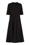 Moncler Women's Cotton T-shirt Dress In Black