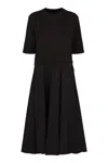 Moncler Women's Cotton T-shirt Dress In Black