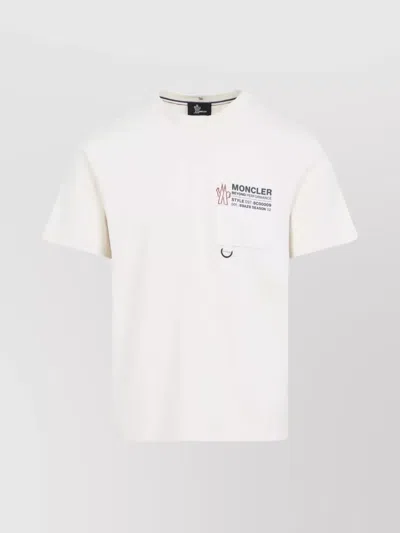 MONCLER COTTON T-SHIRT EMBOSSED LOGO