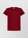 Moncler Embroidered Tonal Logo Cotton T-shirt Clothing In Burgundy