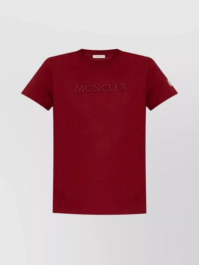 MONCLER COTTON T-SHIRT EMBROIDERED LOGO