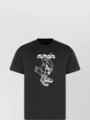 Moncler Cotton T-shirt Featuring Graphic Print In Black