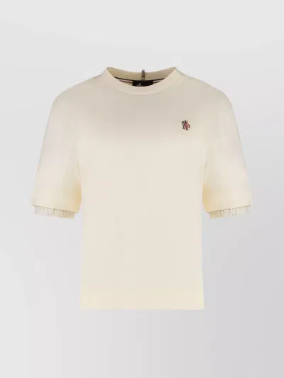 Moncler Cotton T-shirt Featuring Ruffle Detail