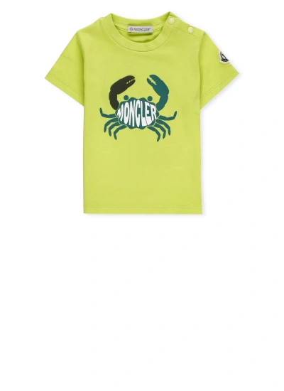 Moncler Babies' Cotton T-shirt In Green