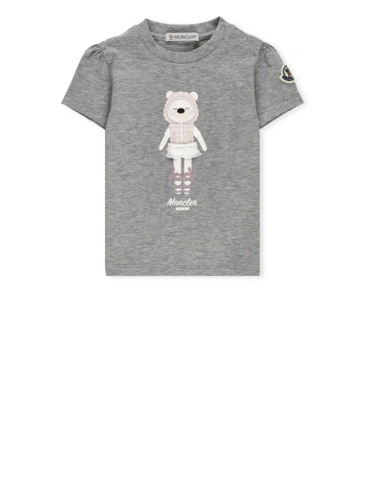 Moncler Babies' Cotton T-shirt In Grey